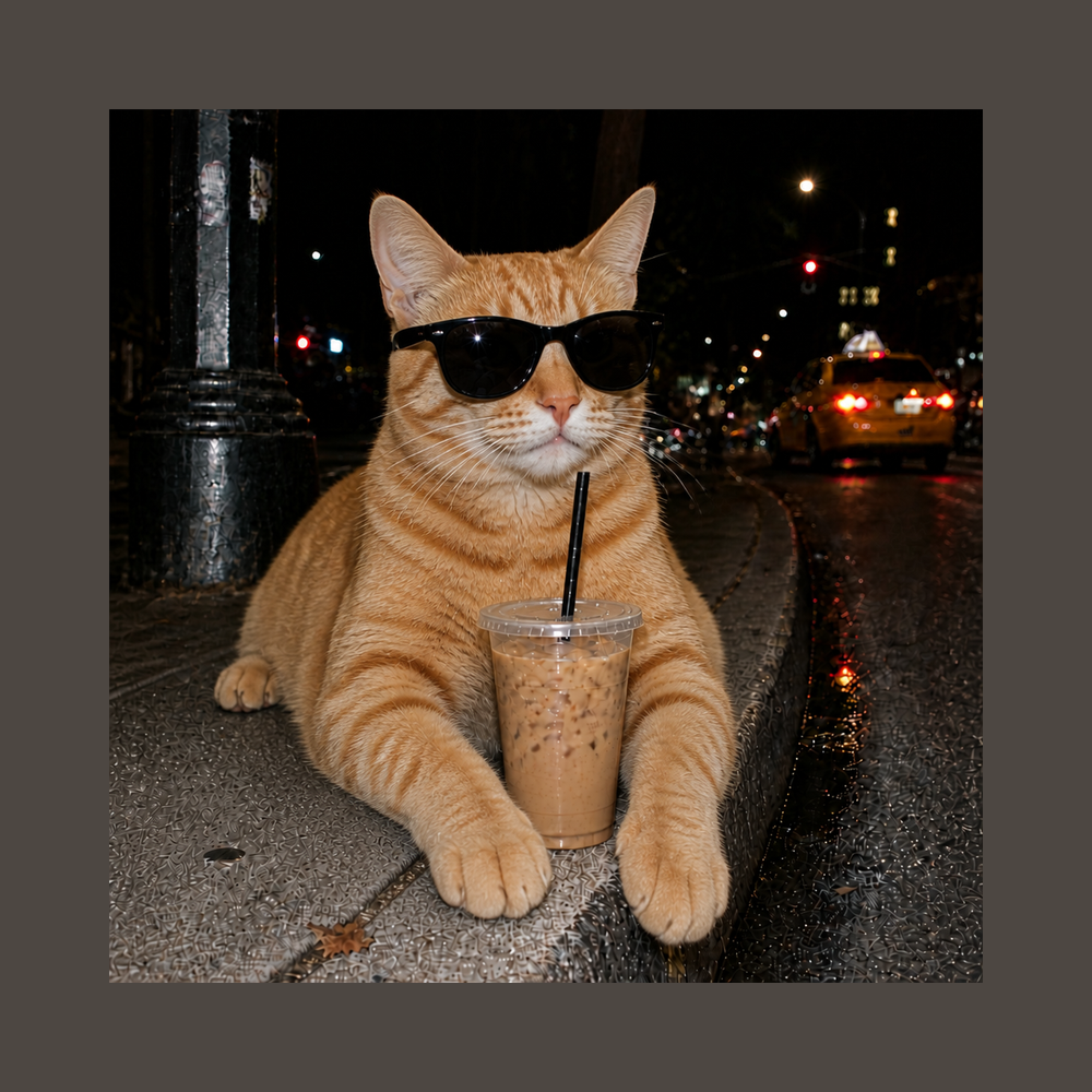 Cool Orange Cat Iced Coffee Shirt Comfort Colors Cat Lover Gift