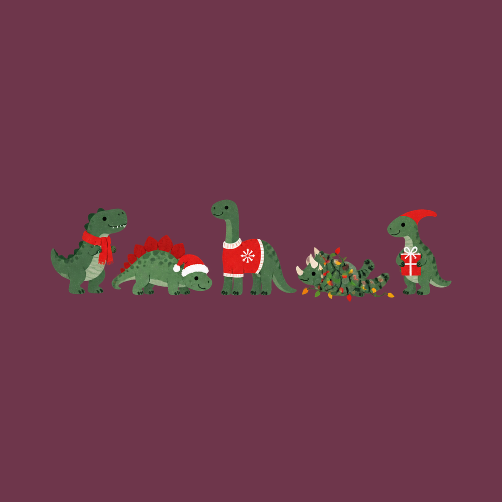 Cute Christmas Dinosaur Lineup Kids Christmas Dinosaur Shirt Tee