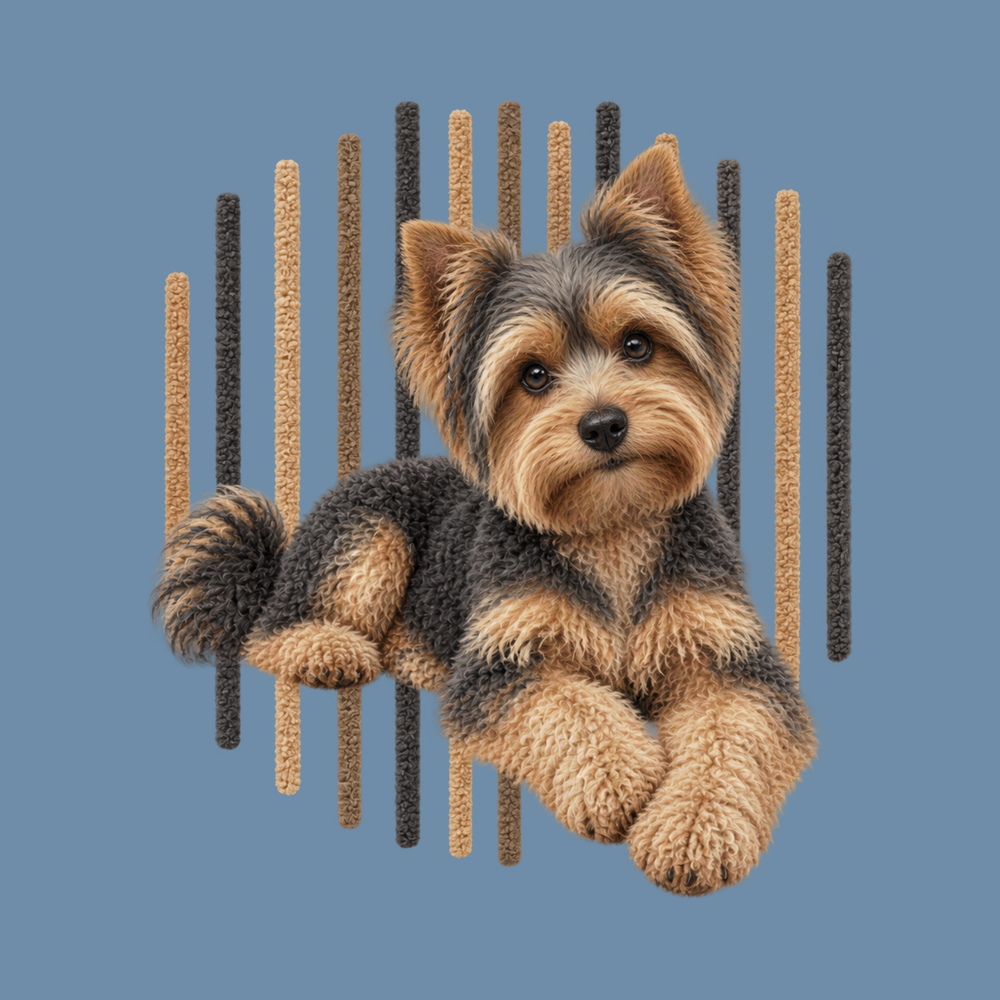 Yorkie Vertical Lines Portrait Dog Lover T Shirt Yorkie Owner Gift