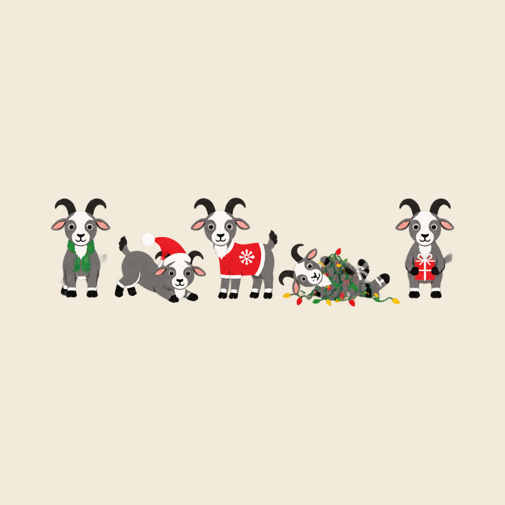 Cute Christmas Goats Lineup Funny Goat Shirt Christmas Goat Gift