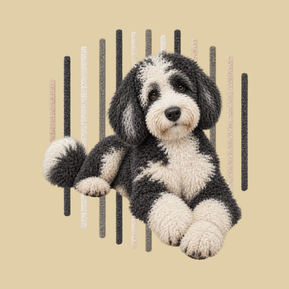 Sheepadoodle Vertical Stripe Portrait Vintage Comfort Colors Shirt