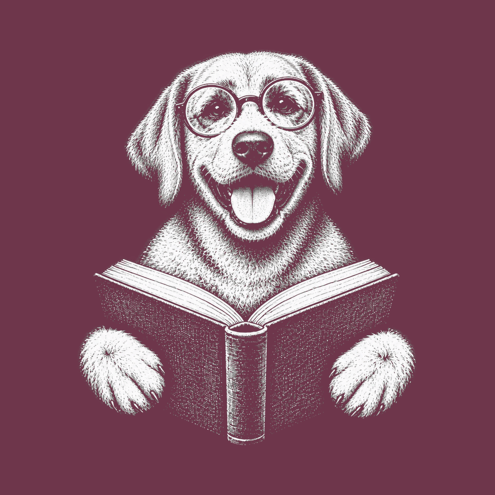 Reading Labrador With Glasses Comfort Colors Pigment-Dyed Tee