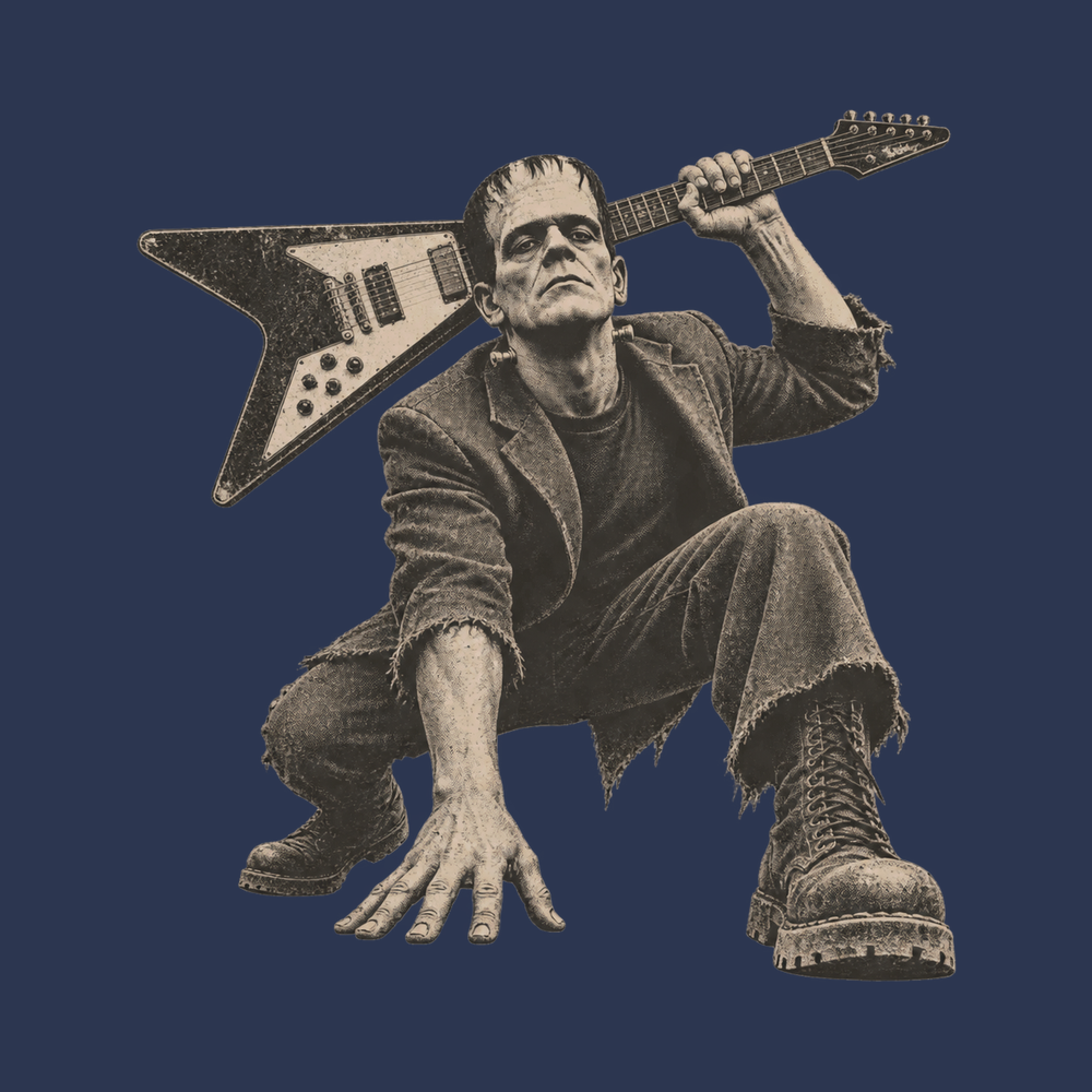 Frankenstein Flying V Rocker Shirt - Retro Horror Classic Monster Tee