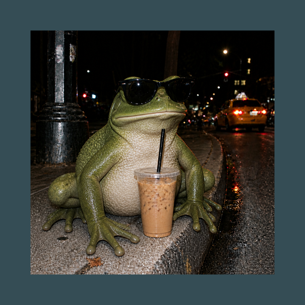 Sir Froggy Iced Coffee Shirt Weird Frog Meme Tee for Frog Lover