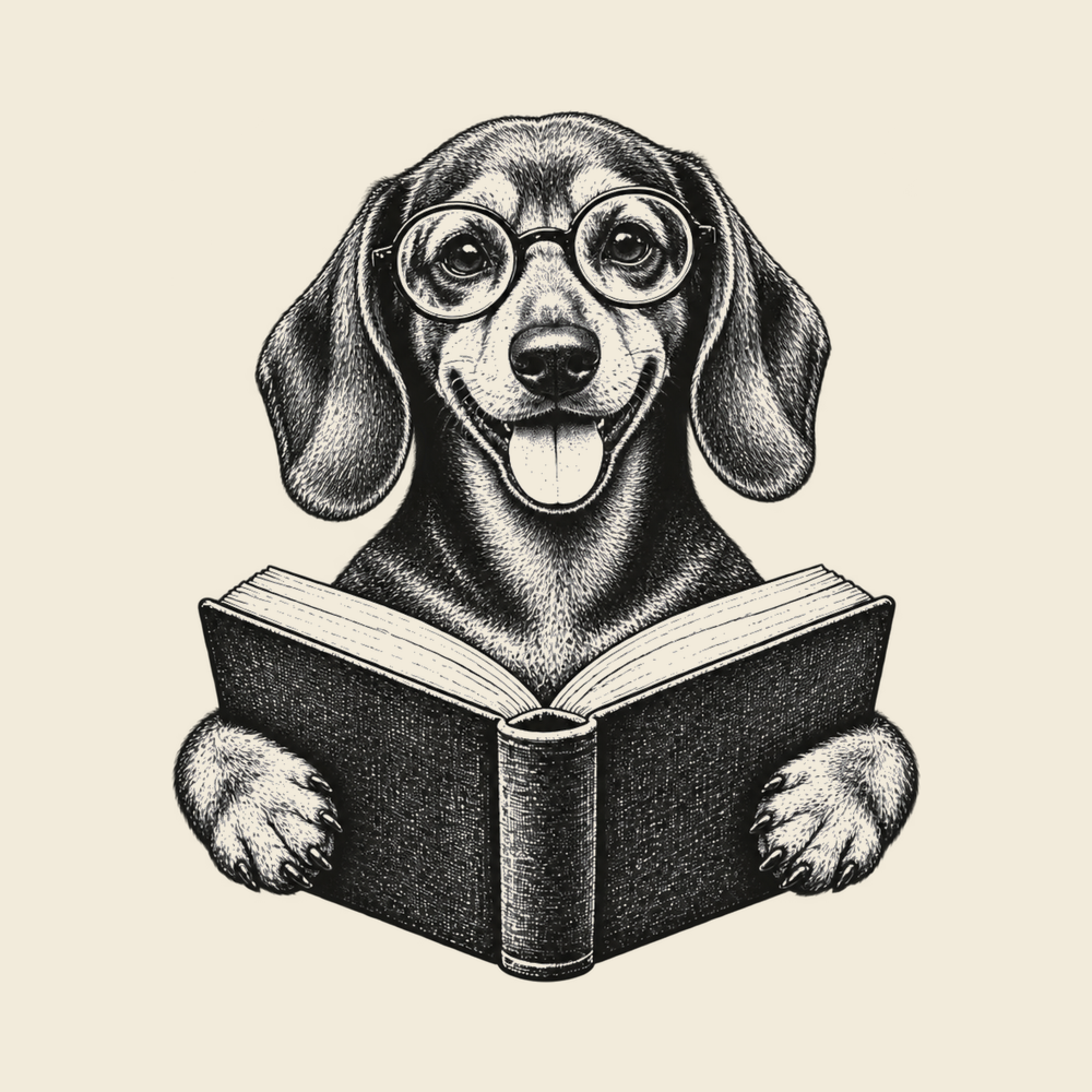 Reading Dachshund With Glasses T-Shirt Bookish Dog Lover Gift