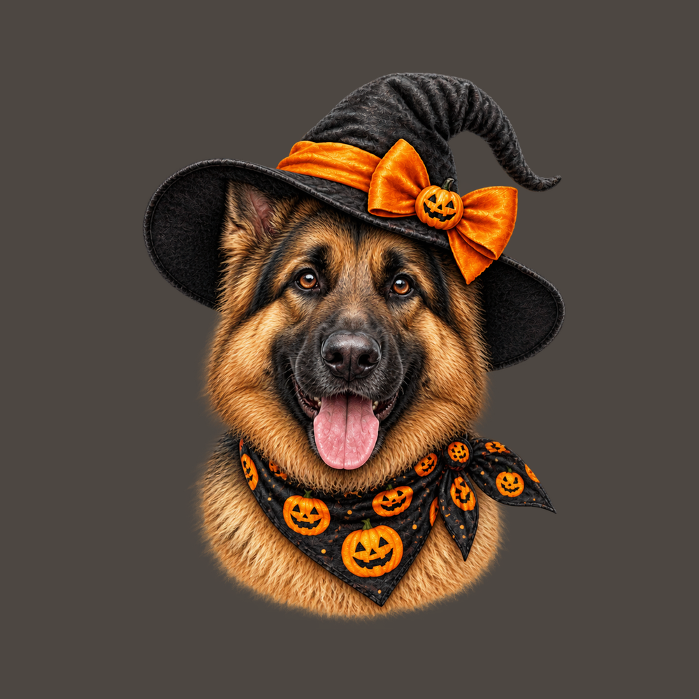 German Shepherd Witch Hat Halloween Shirt - Spooky Dog Mom Tee