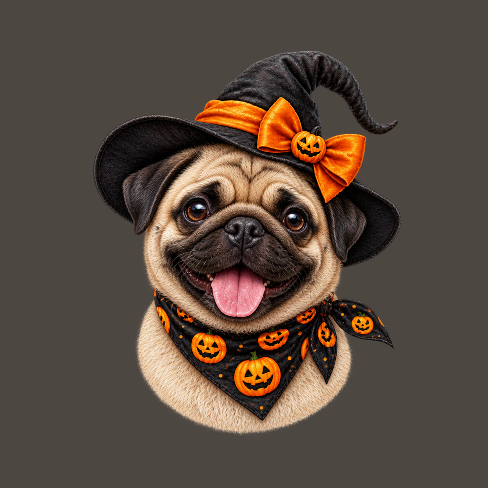 Halloween Pug Witch Portrait Shirt Spooky Dog Tee Pug Mom Gift