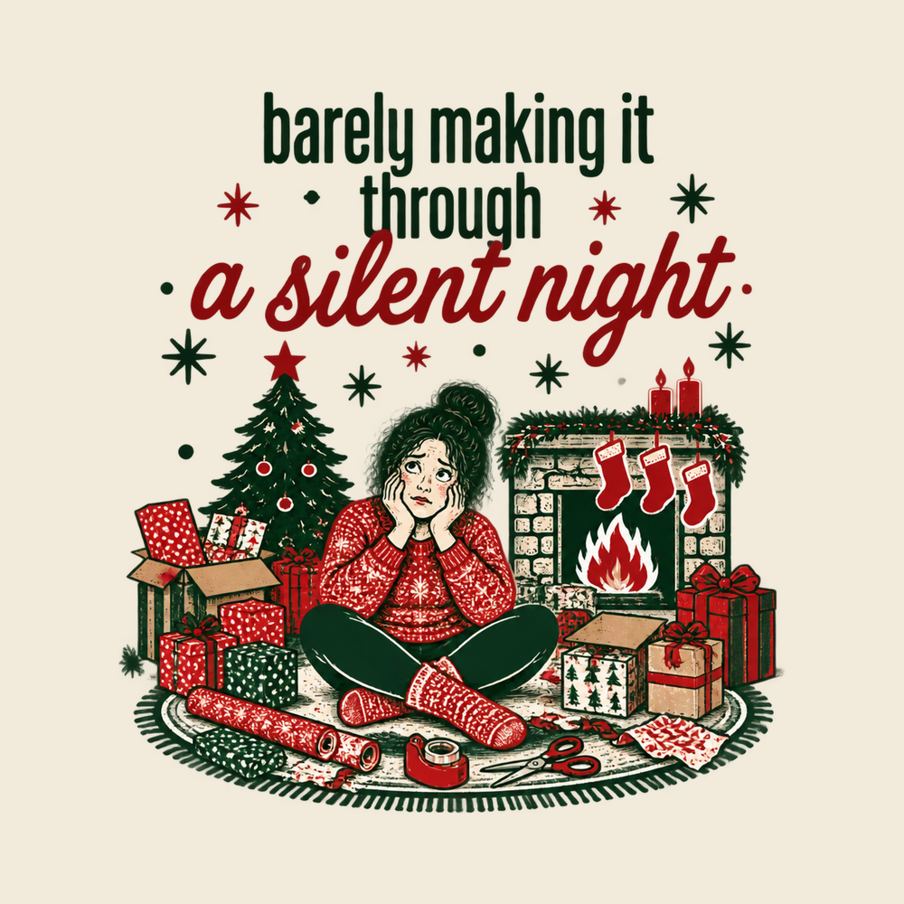 Frazzled Woman Christmas Gift Wrapping Tired Mom Christmas Shirt