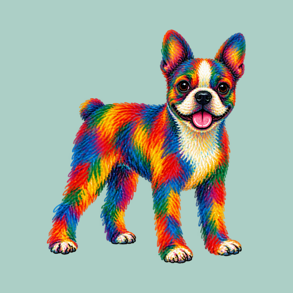 Colorful Rainbow Boston Terrier Shirt Colorful Dog Owner Gift