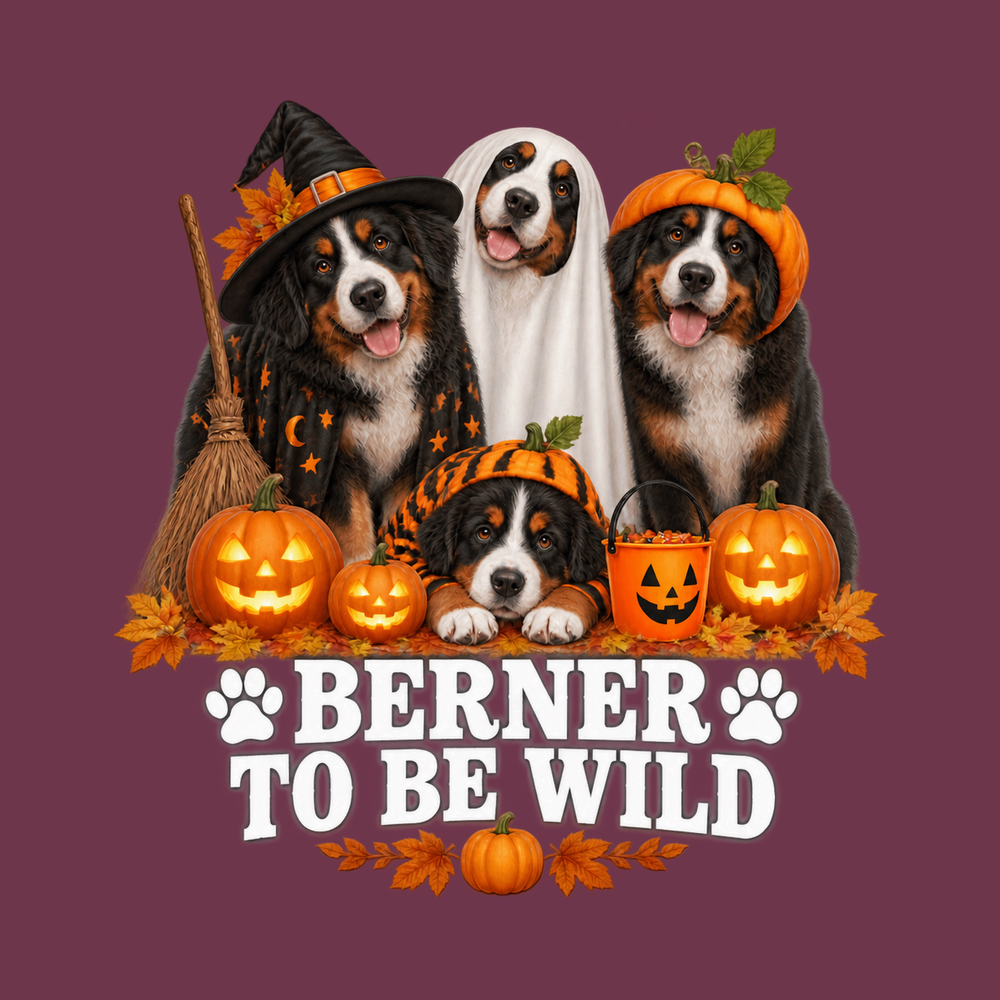 Berner To Be Wild Halloween Dogs Comfort Colors Shirt