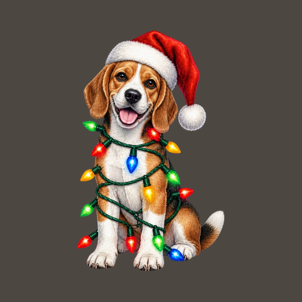 Beagle Christmas Lights Santa Shirt - Cute Beagle Dog Mom Gift