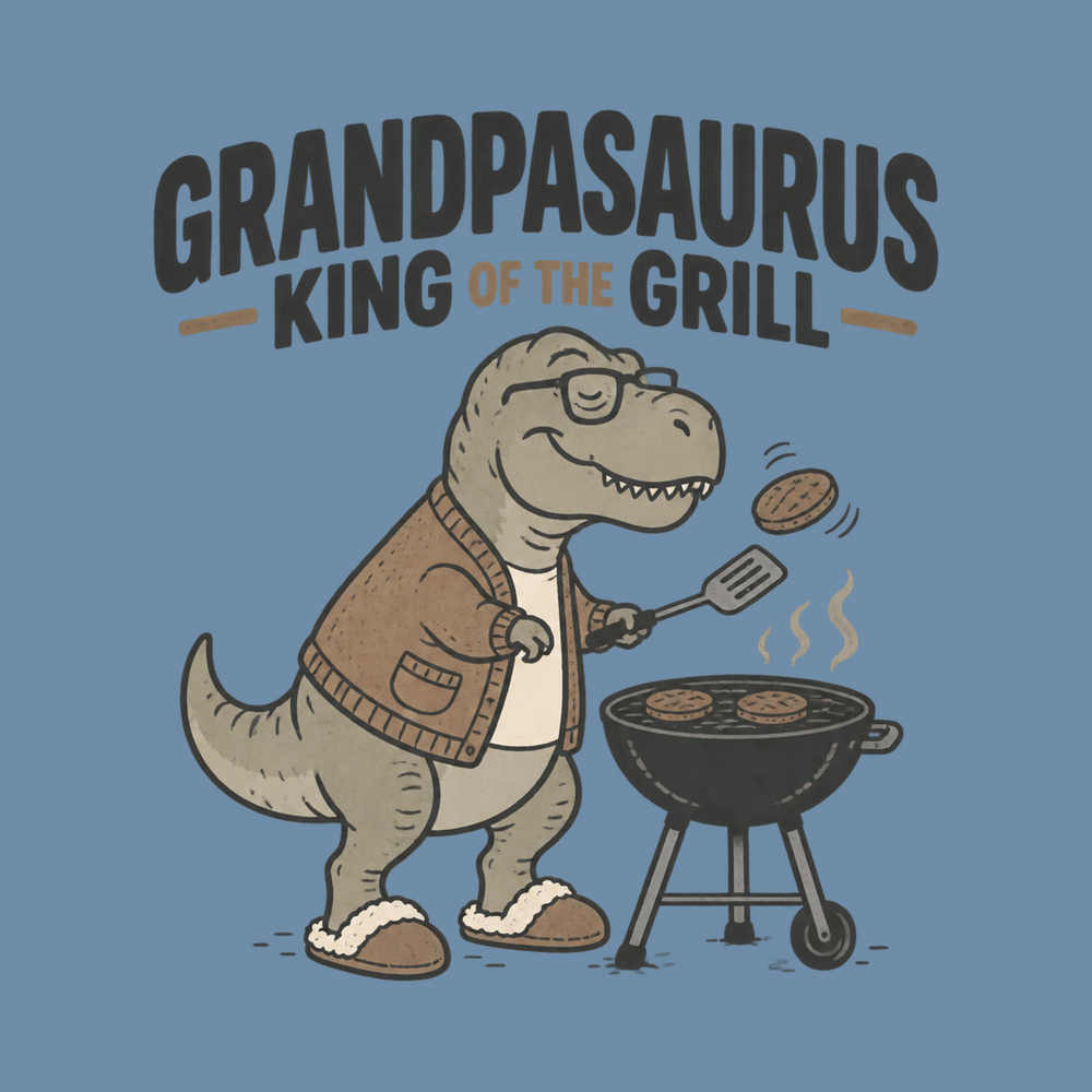 Grandpasaurus King Of Grill T-rex Grill Master Shirt Funny Grandpa