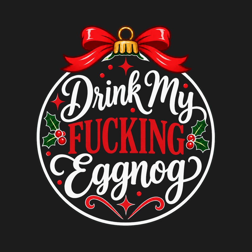 Drink My Eggnog Christmas Cocktail Shirt Secret Santa Gag Gift