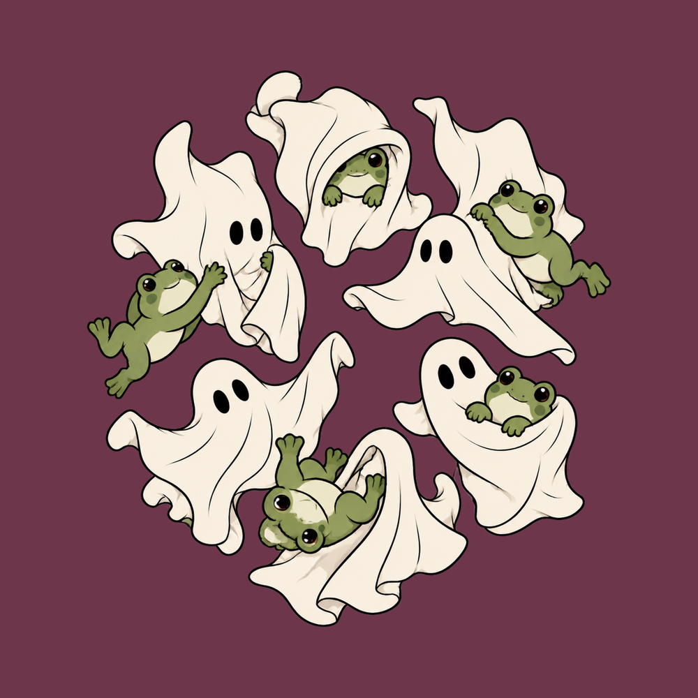 Ghosts Playing With Sir Froggy Cute Ghost Gift Frog Lover Shirt