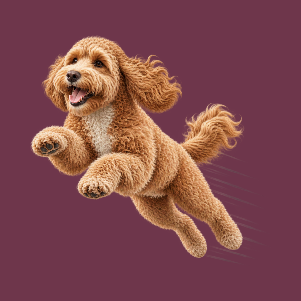 Jumping Cockapoo Speed Lines Shirt - Doodle Lover Pet Owner Gift