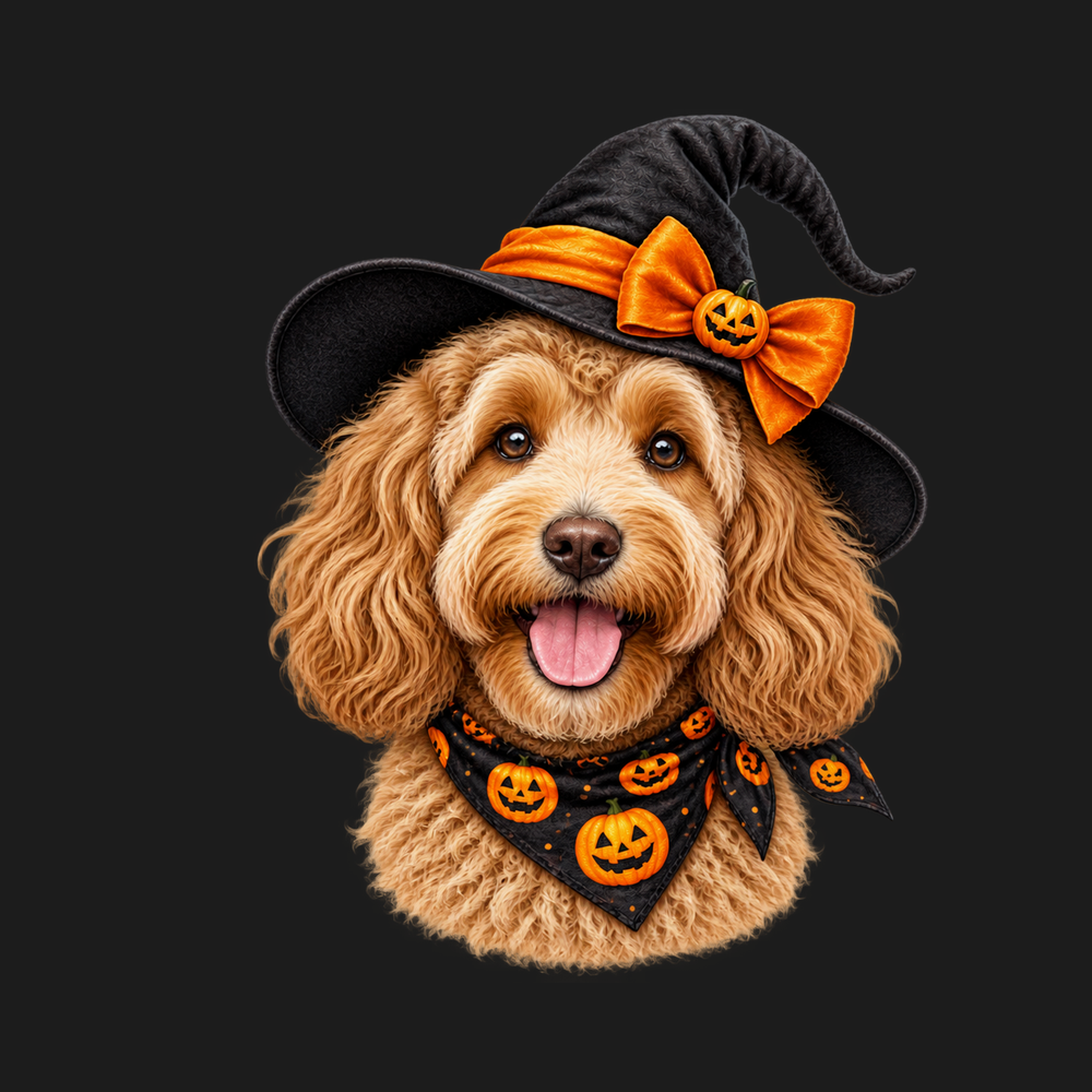Cockapoo Halloween Witch Portrait Shirt - Doodle Mom Gift Tee