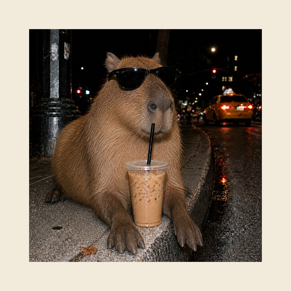 Cool Capybara Iced Coffee Comfort Colors Tee Coffee Lover Gift